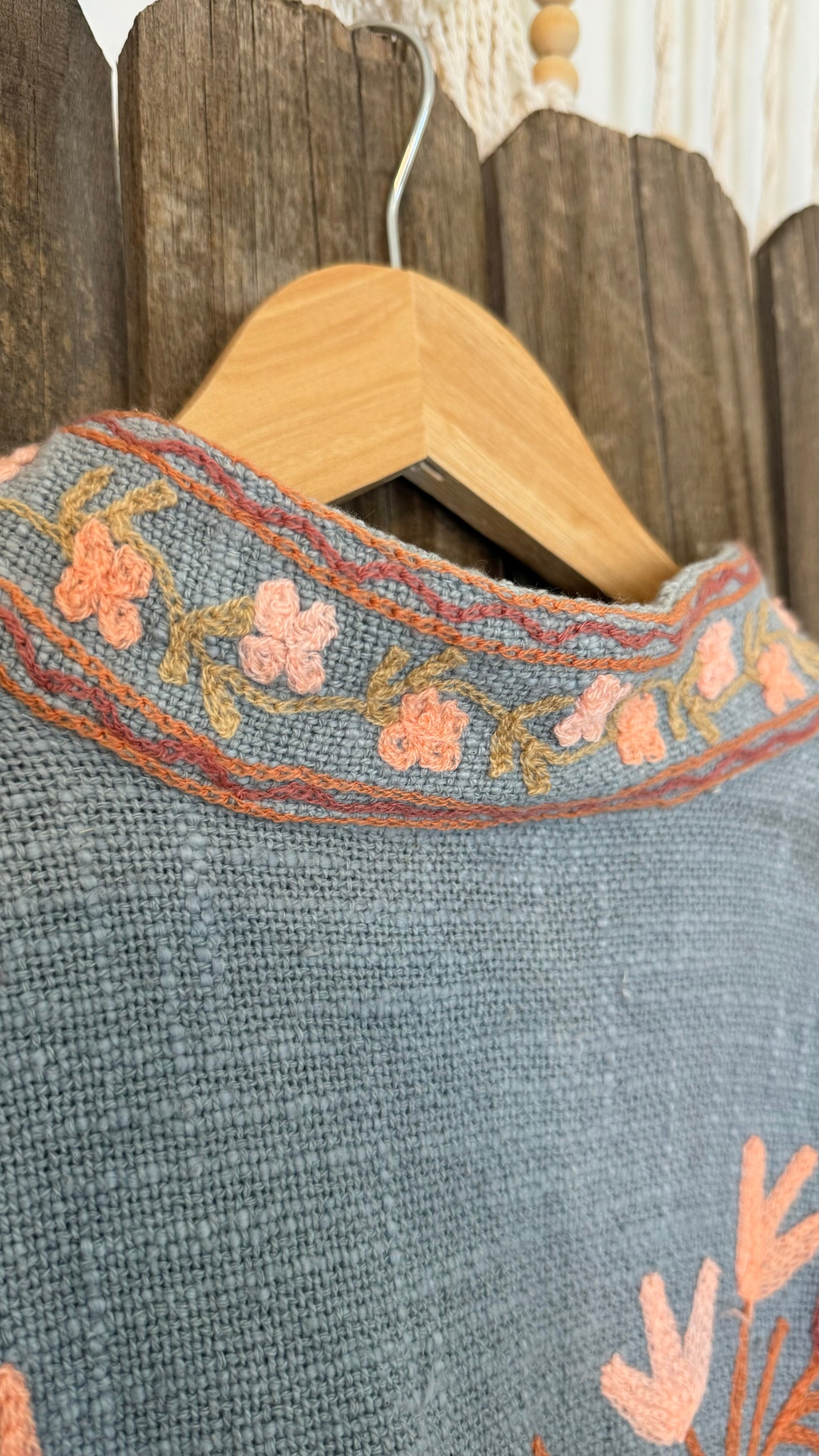 Embroidered Artisan Coat 011 (Light Blue)