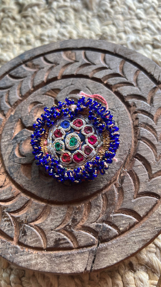 Vintage Beaded Afghani Brooch 020