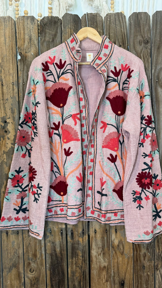 Embroidered Artisan Coat 004 (Blush)