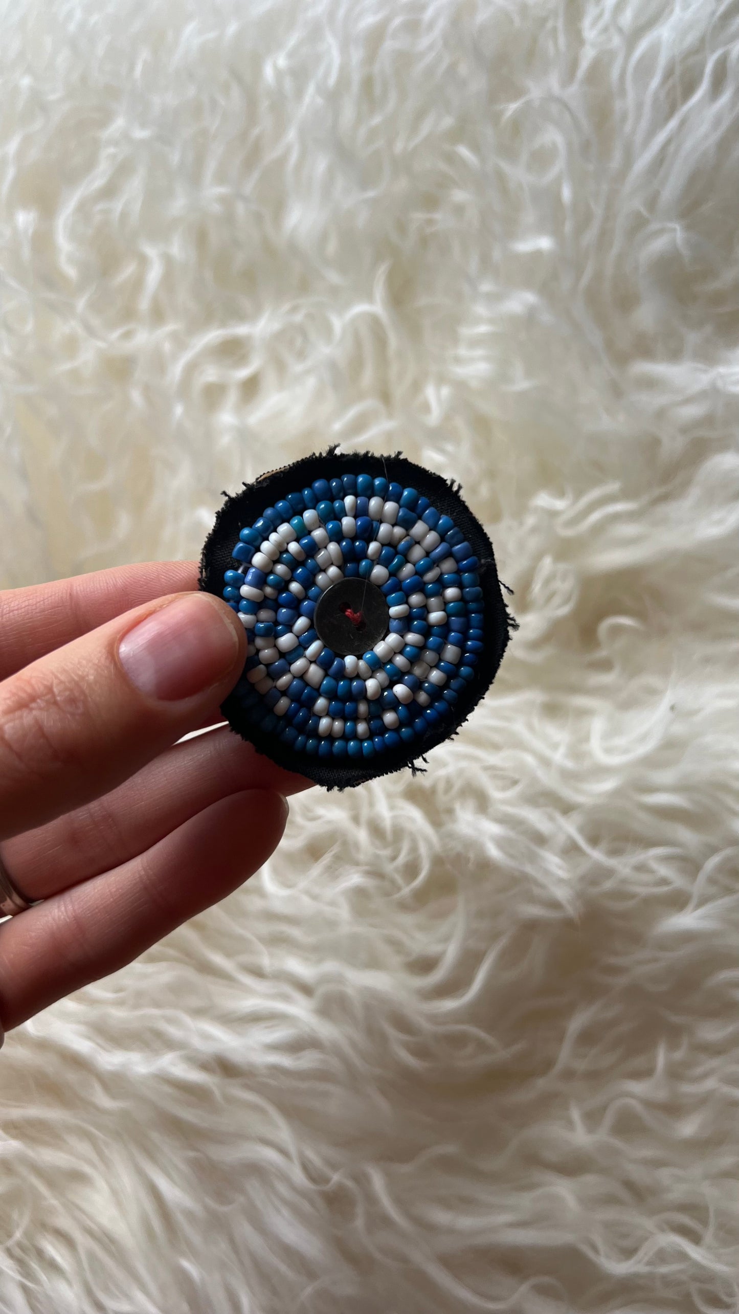 Vintage Beaded Afghani Brooch 015