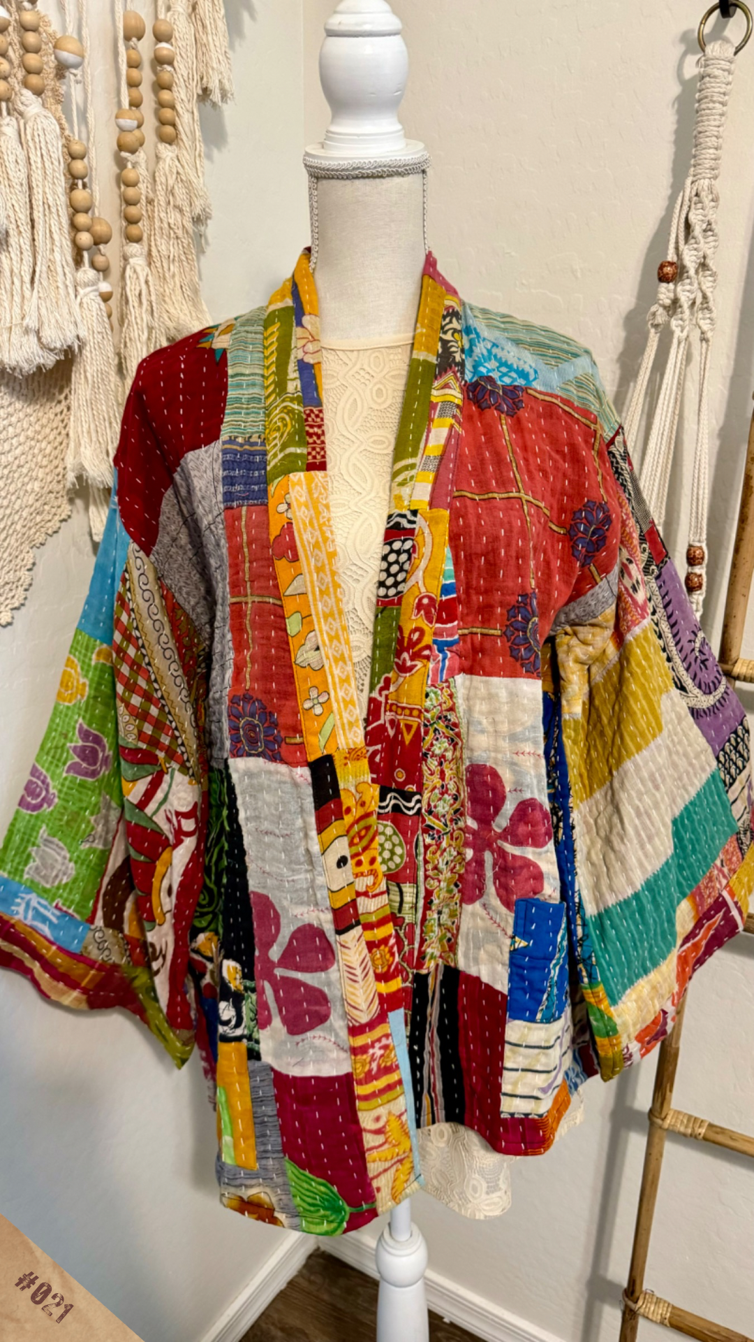 Spirit Weavers Reversible Kantha Kimono Coat 021