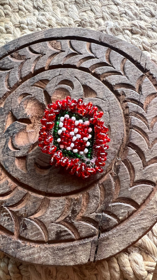 Vintage Beaded Afghani Brooch 018