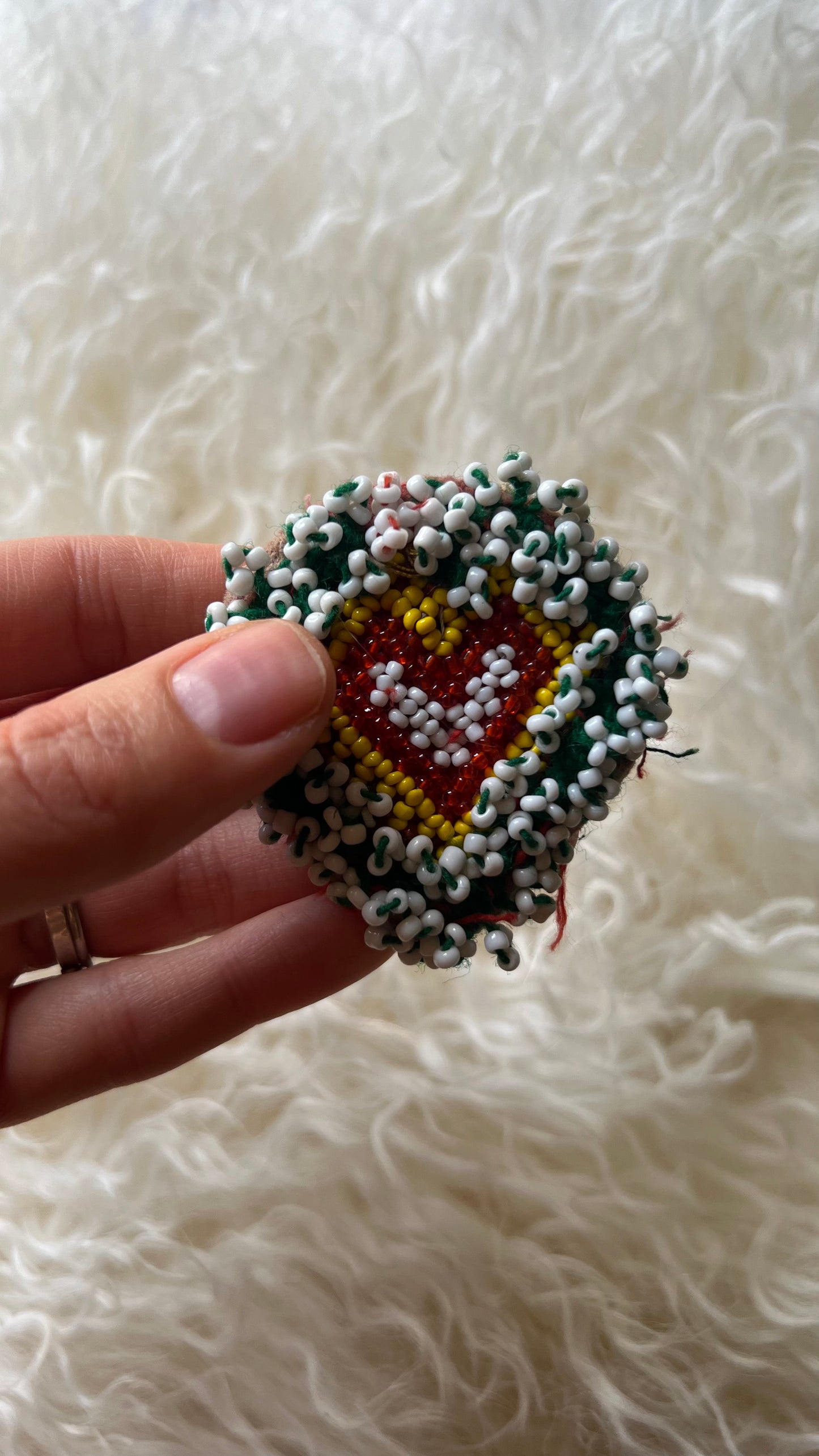 Vintage Beaded Afghani Brooch 035