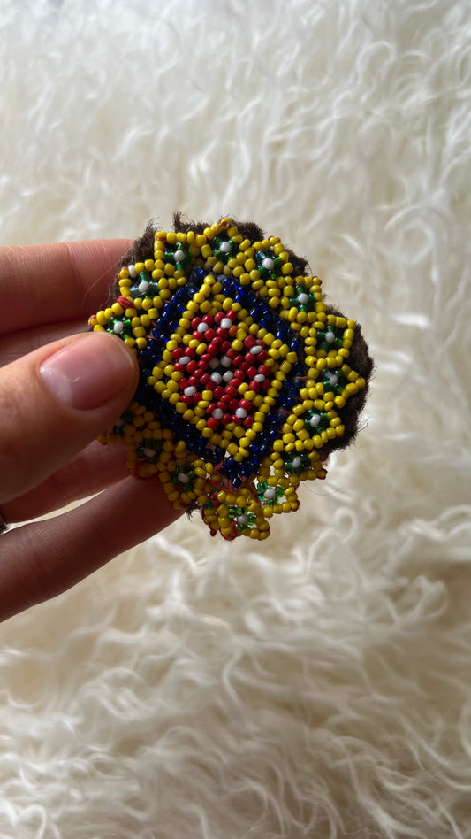 Vintage Beaded Afghani Brooch 037