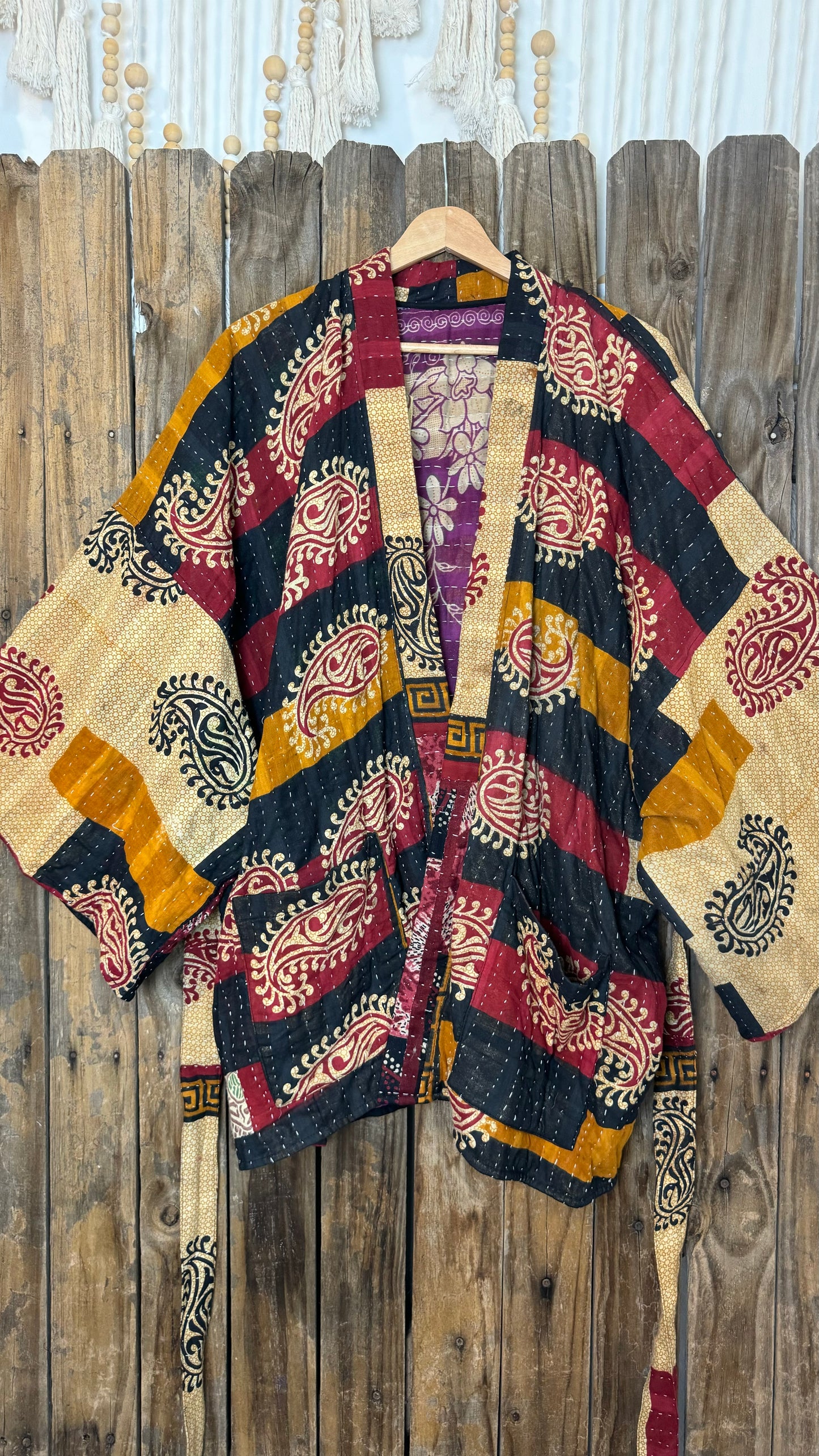 Kantha Reversible Kimono Coat - 036