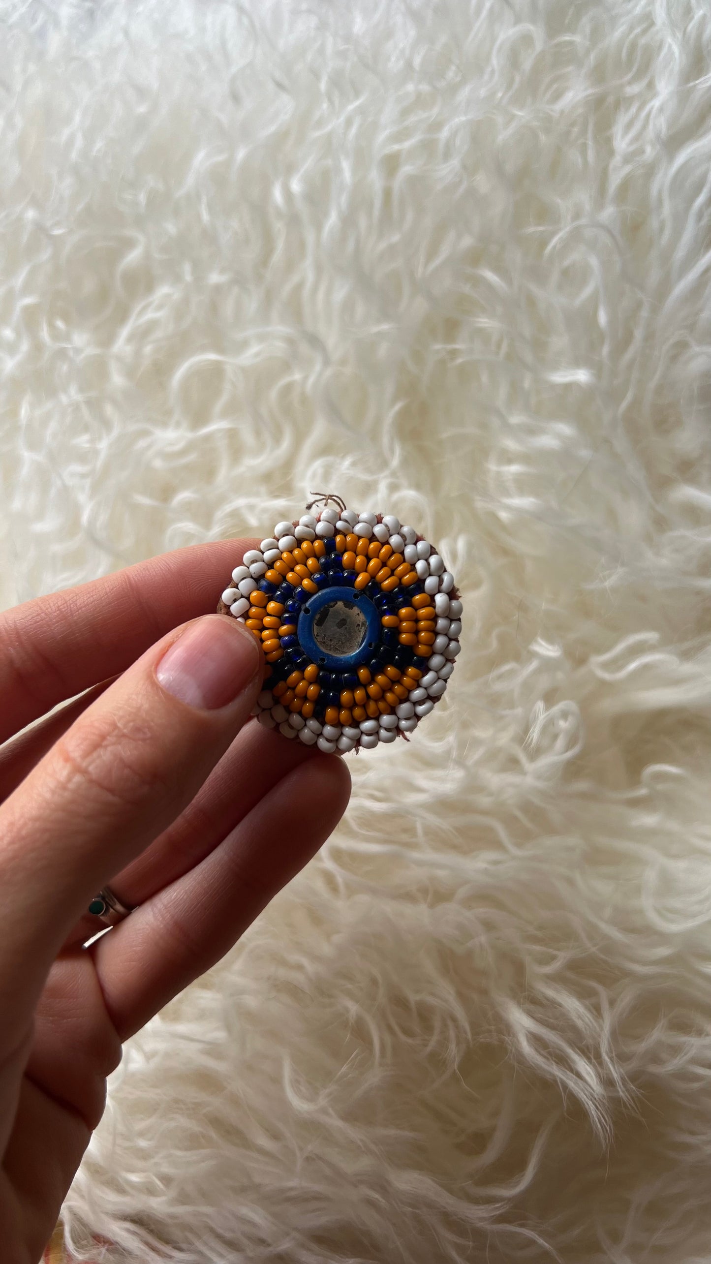 Vintage Beaded Afghani Brooch 005