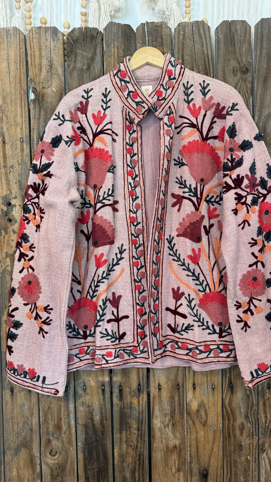 Embroidered Artisan Coat 005 (Blush)