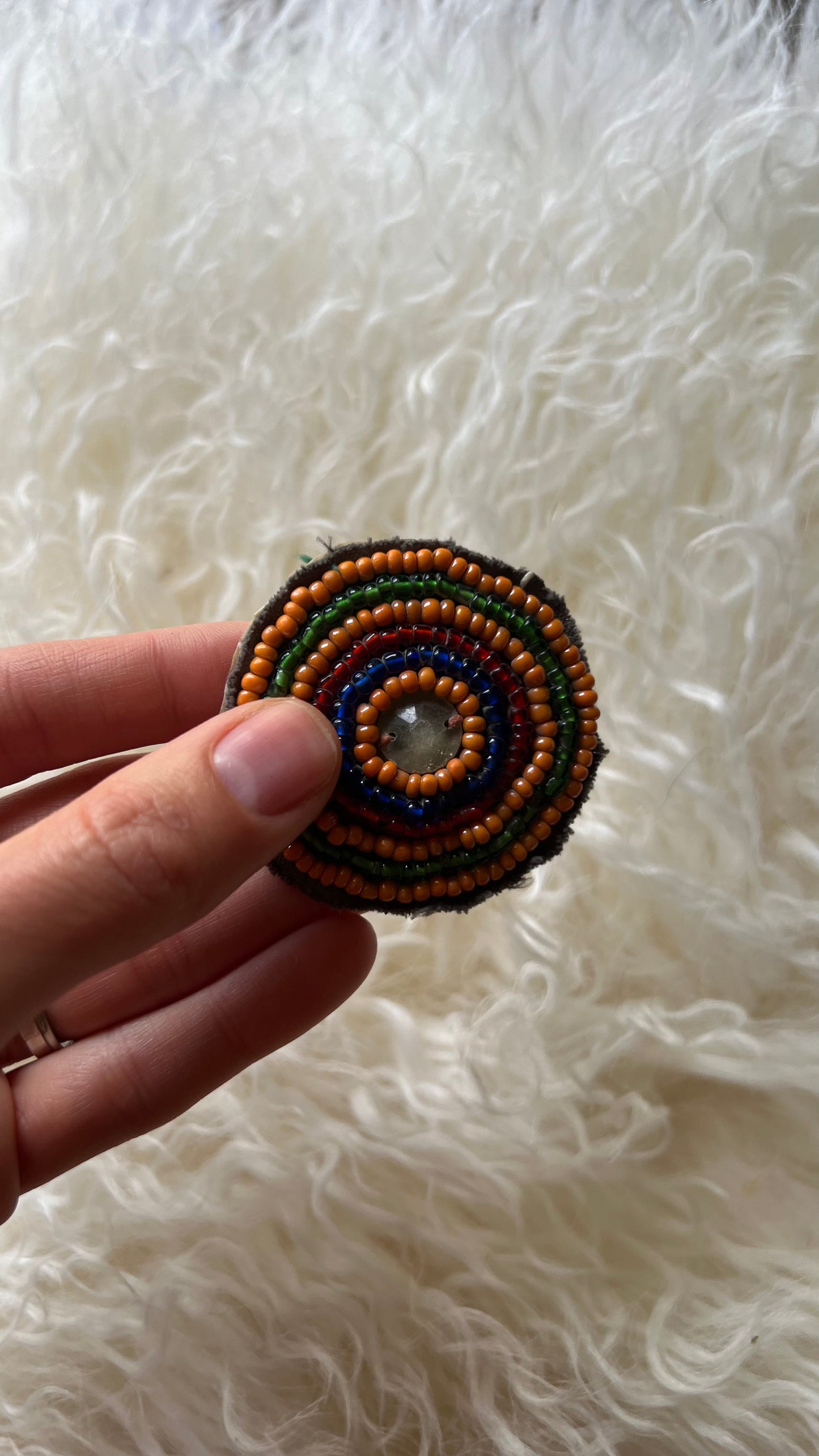 Vintage Beaded Afghani Brooch 027