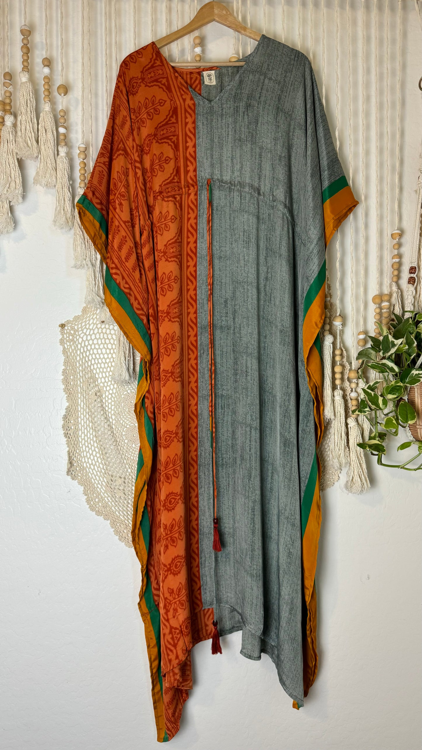 Sari Silk Kaftan Dress 055