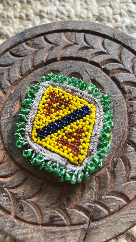 Vintage Beaded Afghani Brooch 049