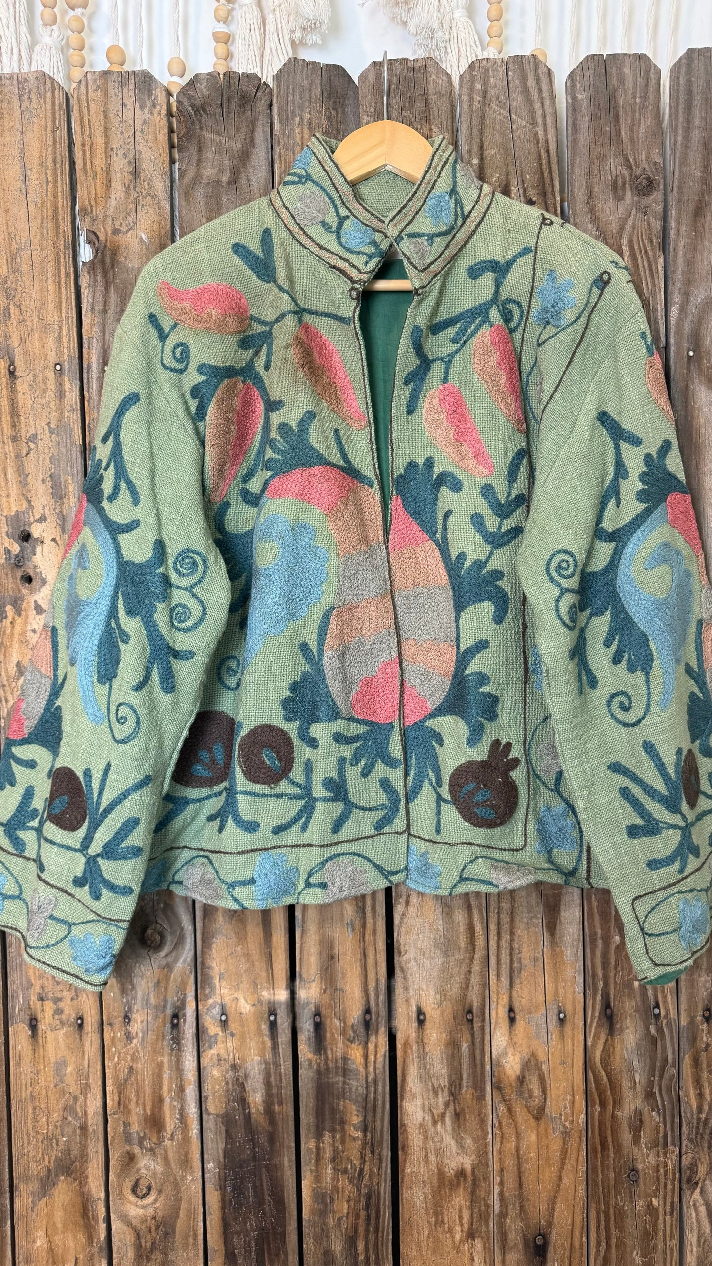 Embroidered Artisan Coat 001 (Olive)