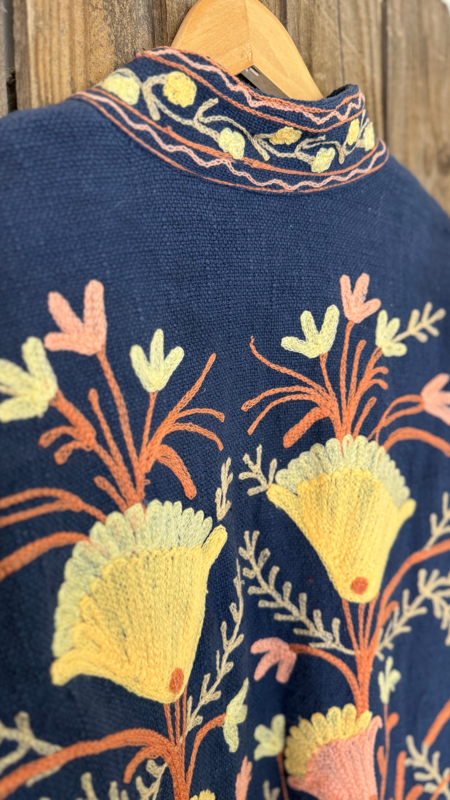 Embroidered Artisan Coat 006 (Navy)