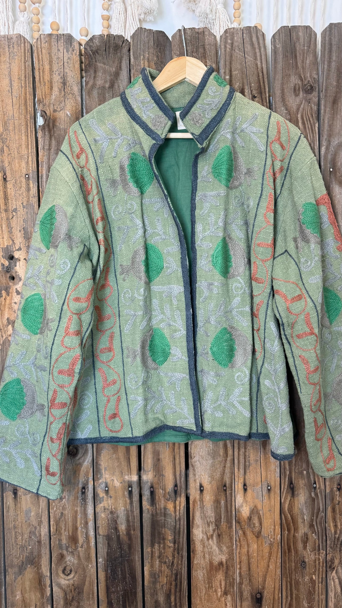 Embroidered Artisan Coat 002 (Olive)