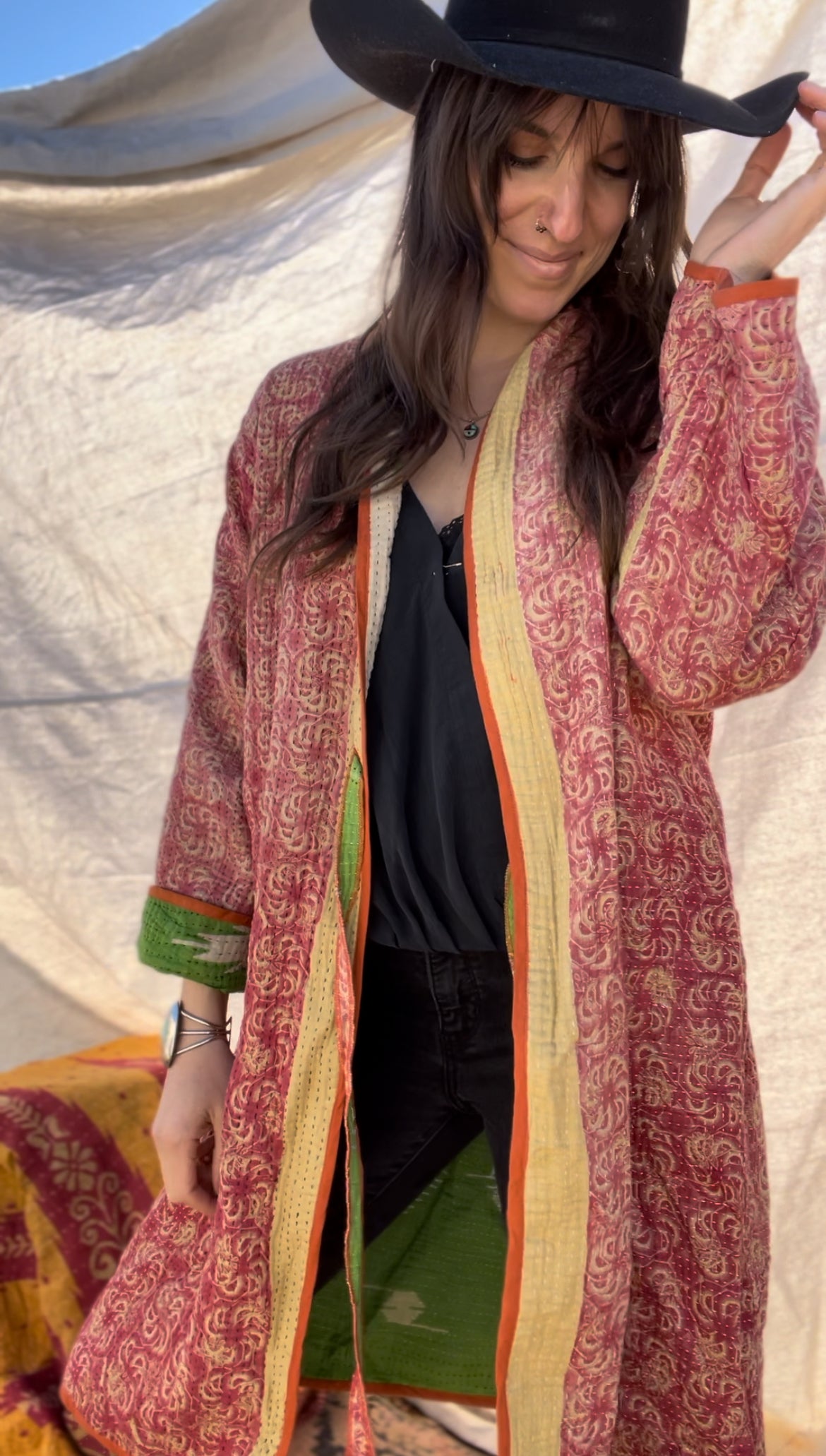 Artisan Kantha Reversible Coat 001