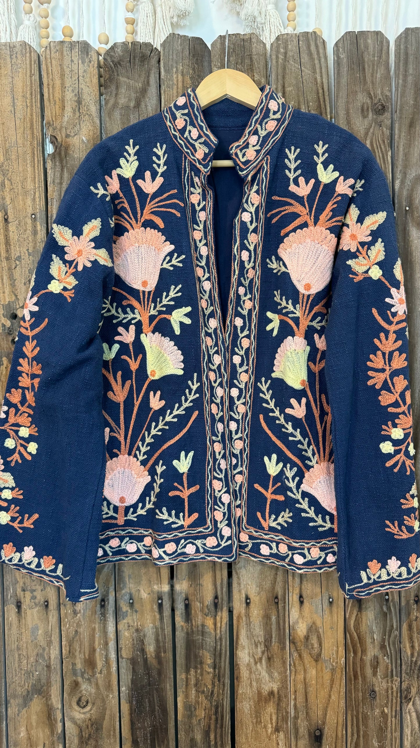 Embroidered Artisan Coat 009 (Navy)