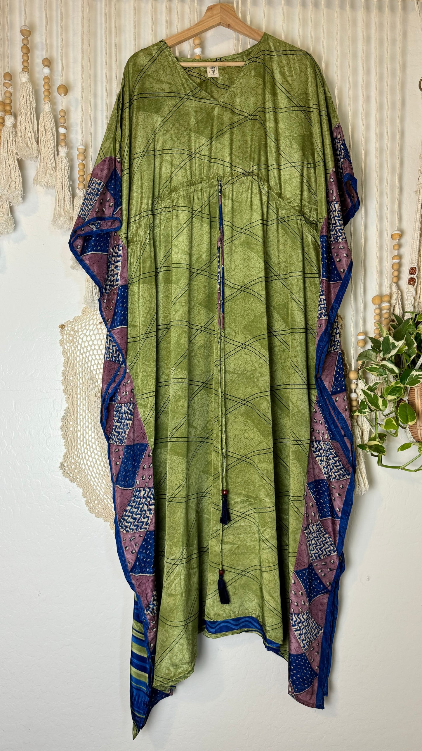 Sari Silk Kaftan Dress 064