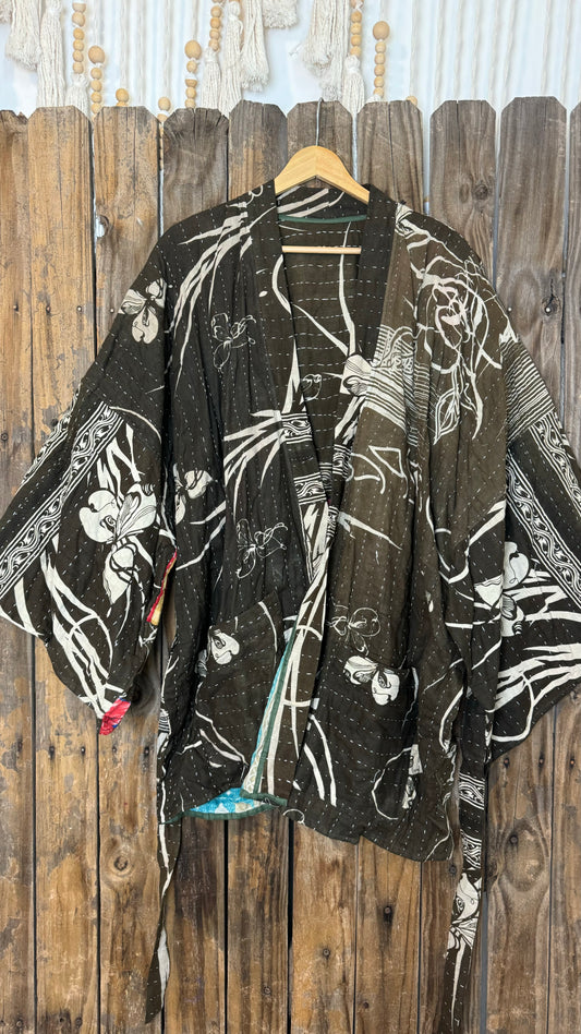 Kantha Reversible Kimono Coat - 003