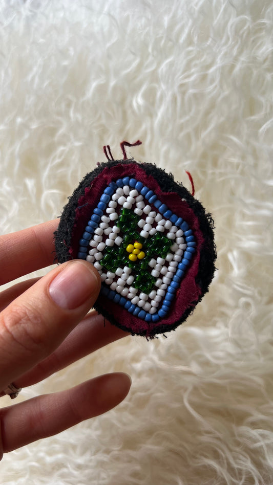 Vintage Beaded Afghani Brooch 034