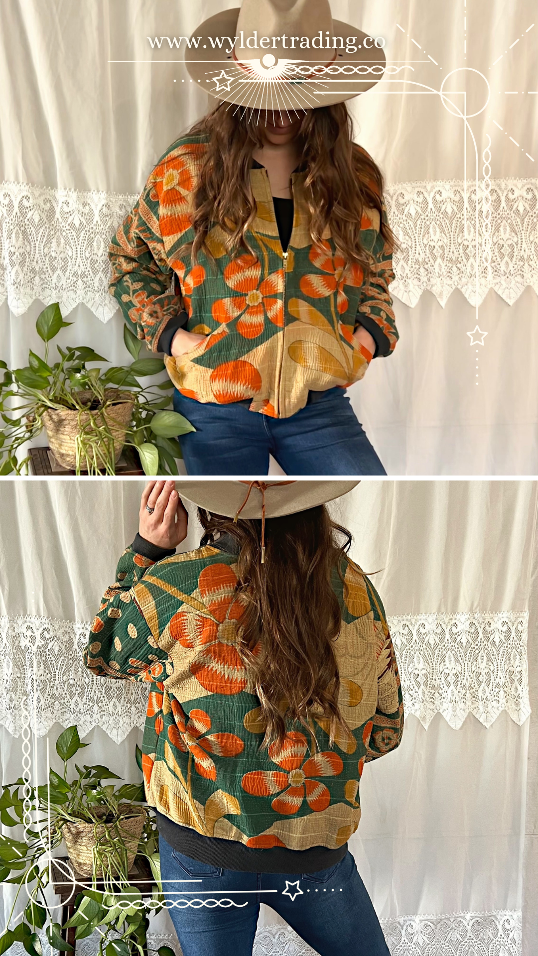 Kantha Bomber Jacket 019 (Medium/Large)