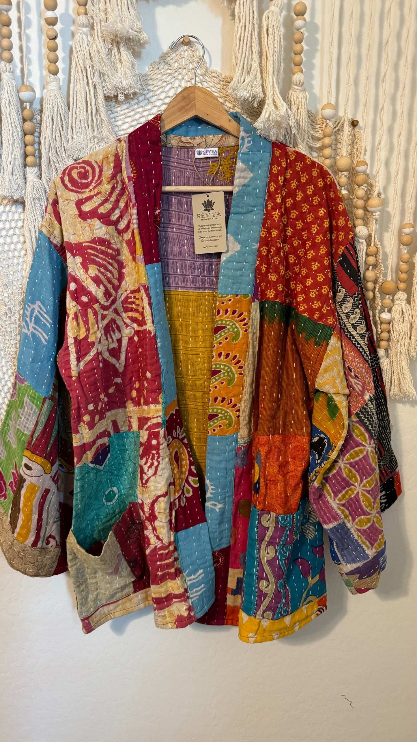 Spirit Weavers Reversible Kantha Kimono Coat 013