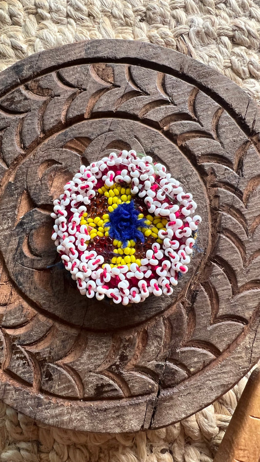 Vintage Beaded Afghani Brooch 043