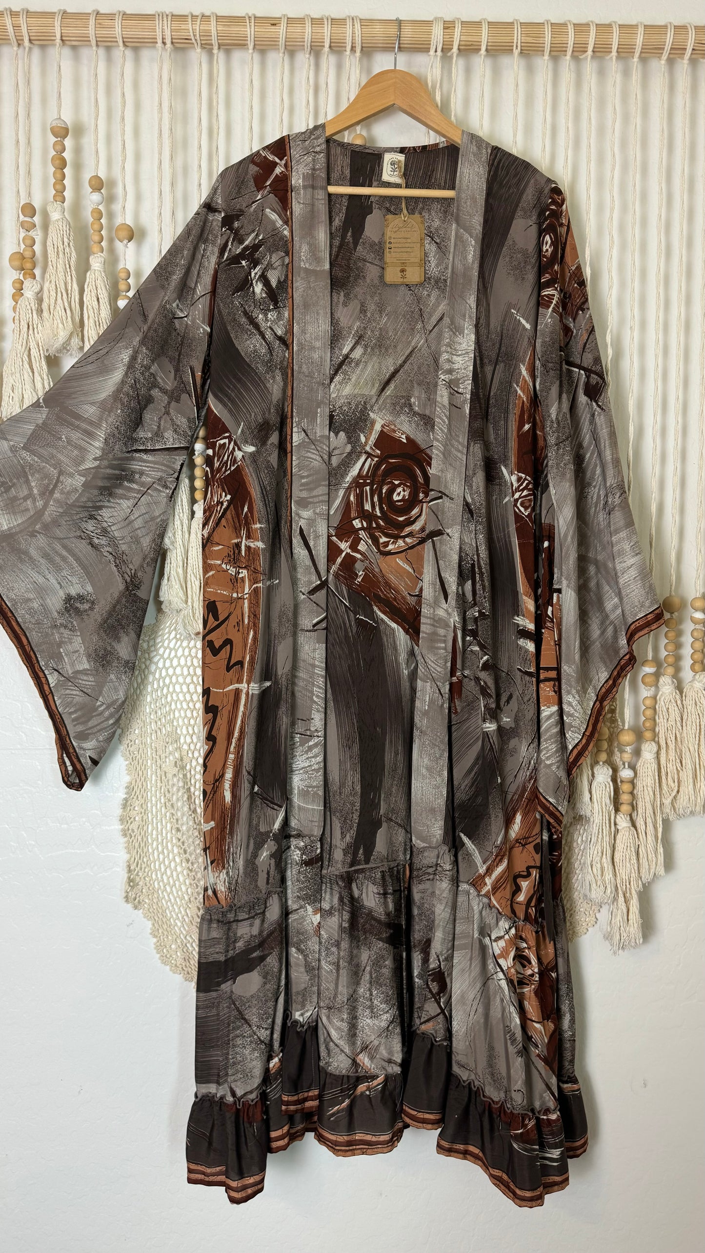 Desert Willow Sari Silk Kimono (Long) 063