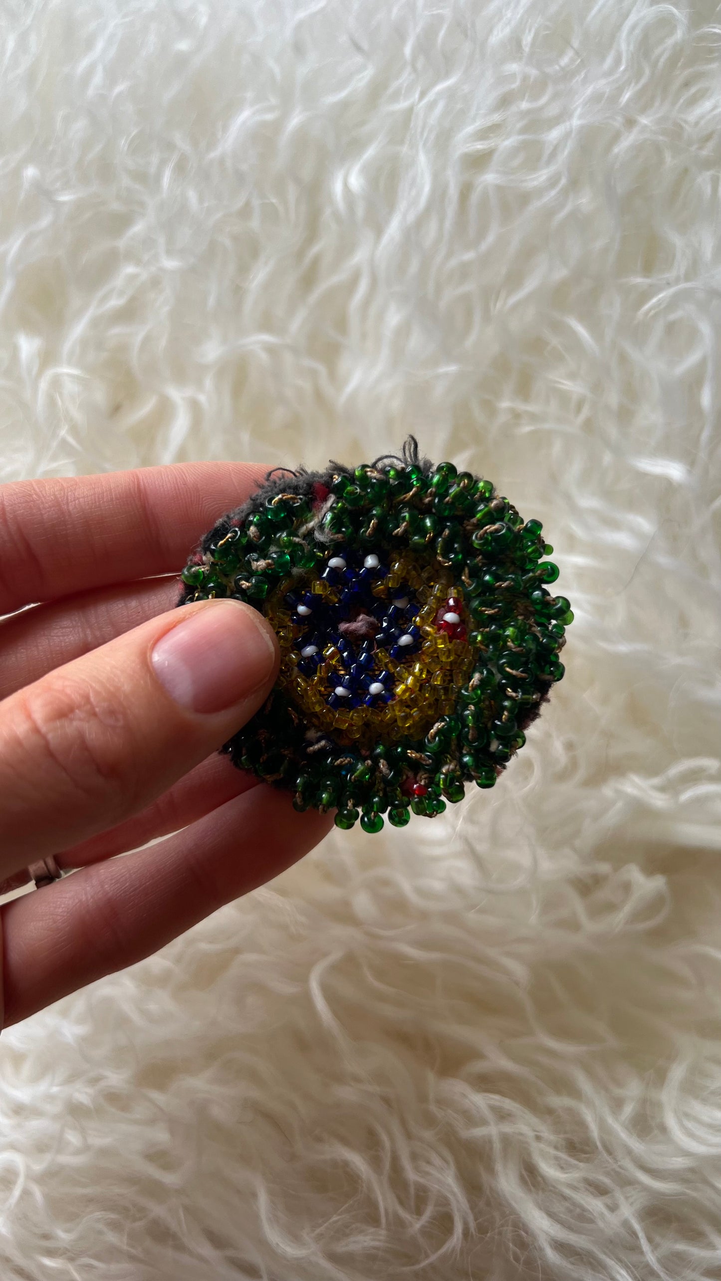 Vintage Beaded Afghani Brooch 032