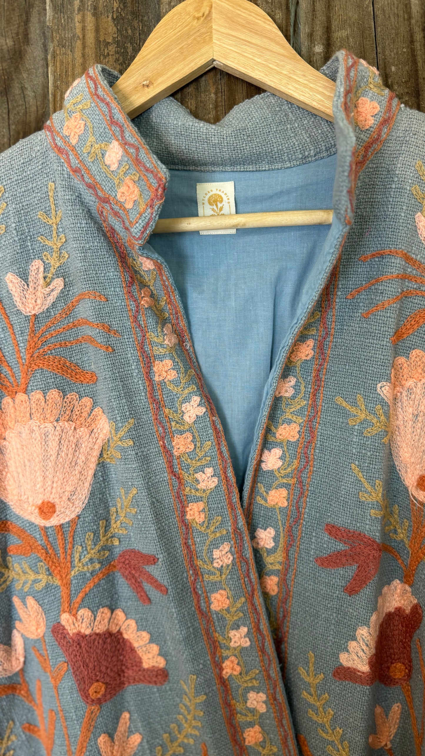 Embroidered Artisan Coat 011 (Light Blue)