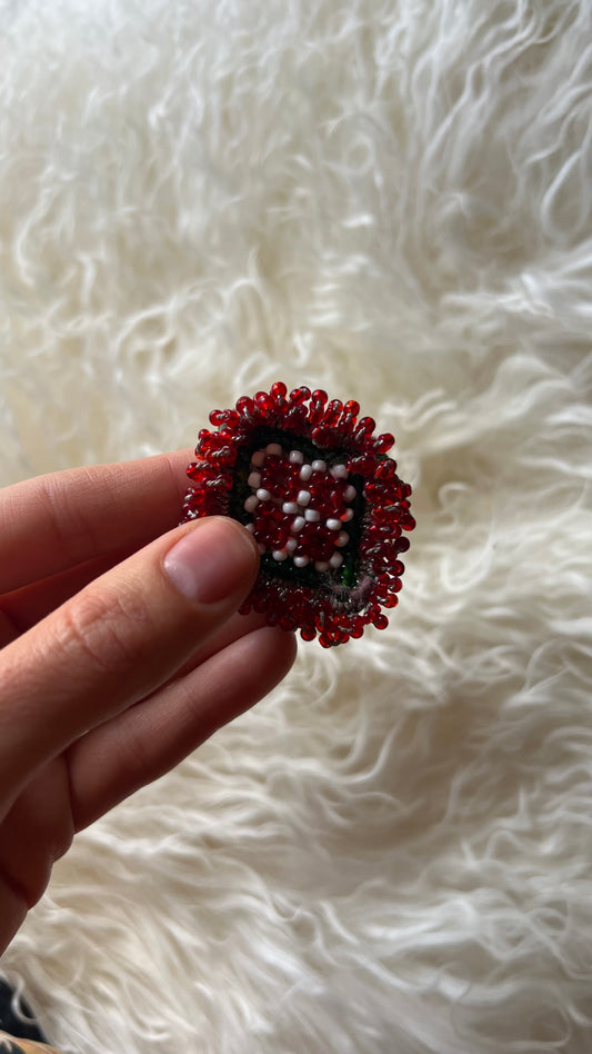 Vintage Beaded Afghani Brooch 018