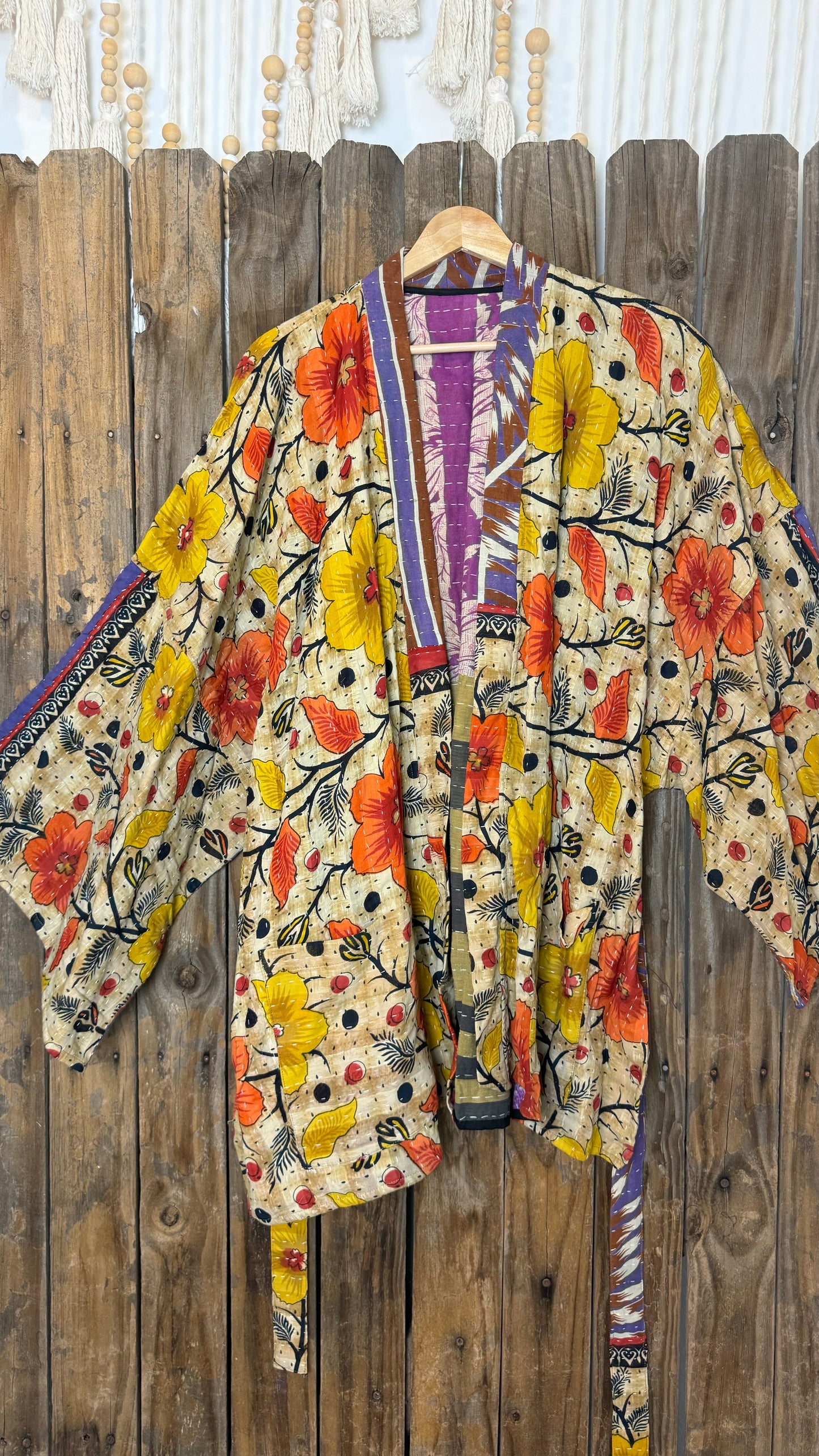 Kantha Reversible Kimono Coat - 032