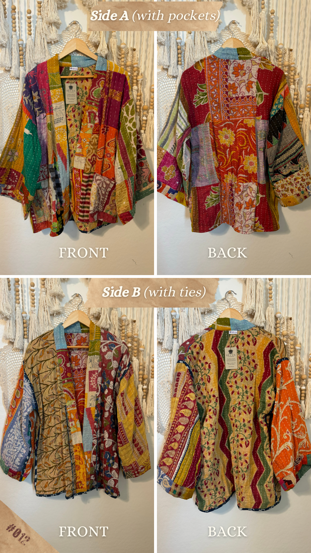 Spirit Weavers Reversible Kantha Kimono Coat 012