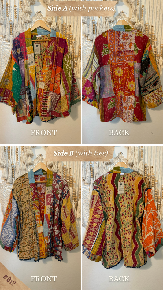 Spirit Weavers Reversible Kantha Kimono Coat 012