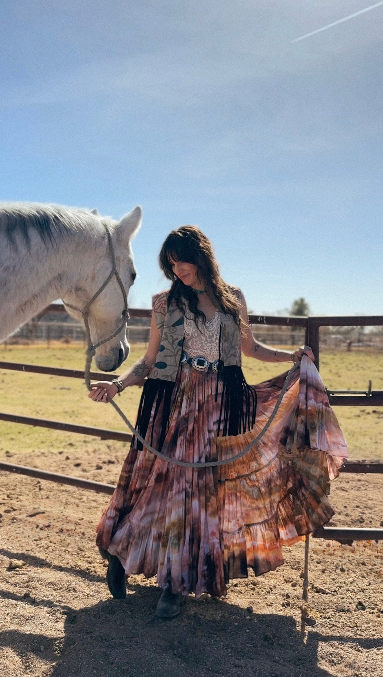 Artisan Textile Vest (Long Fringe - Tan) 012