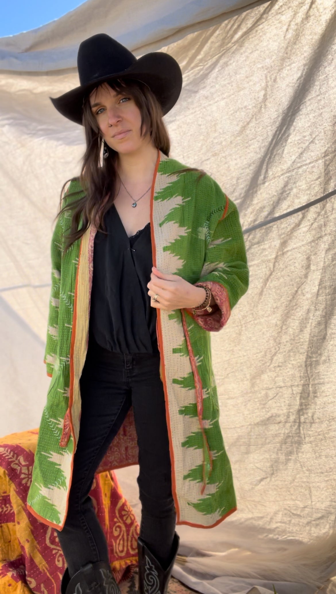 Artisan Kantha Reversible Coat 001