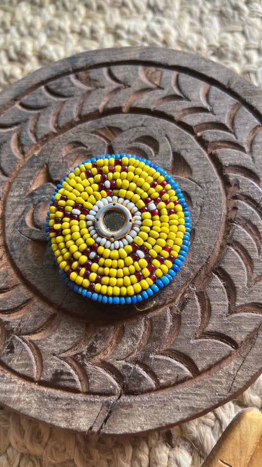 Vintage Beaded Afghani Brooch 026