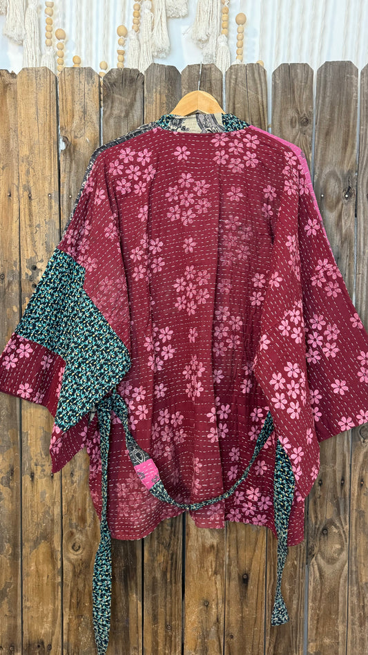 Kantha Reversible Kimono Coat - 012