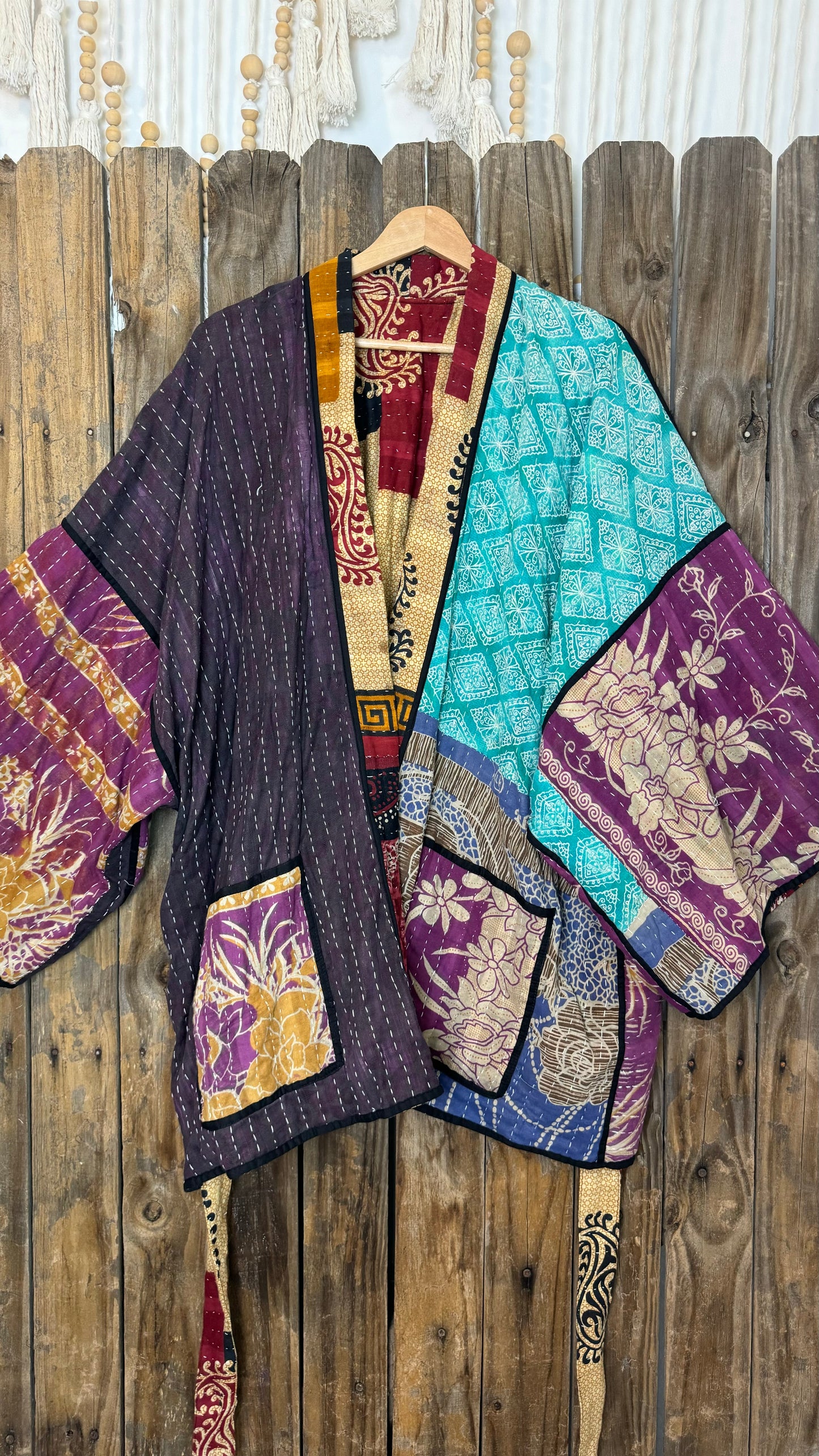 Kantha Reversible Kimono Coat - 036