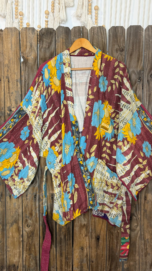 Kantha Reversible Kimono Coat - 038