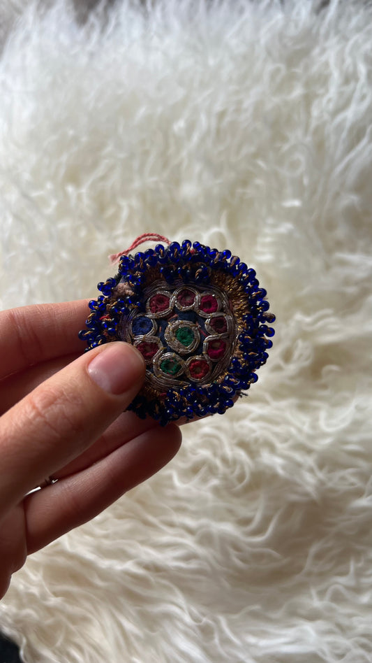 Vintage Beaded Afghani Brooch 020