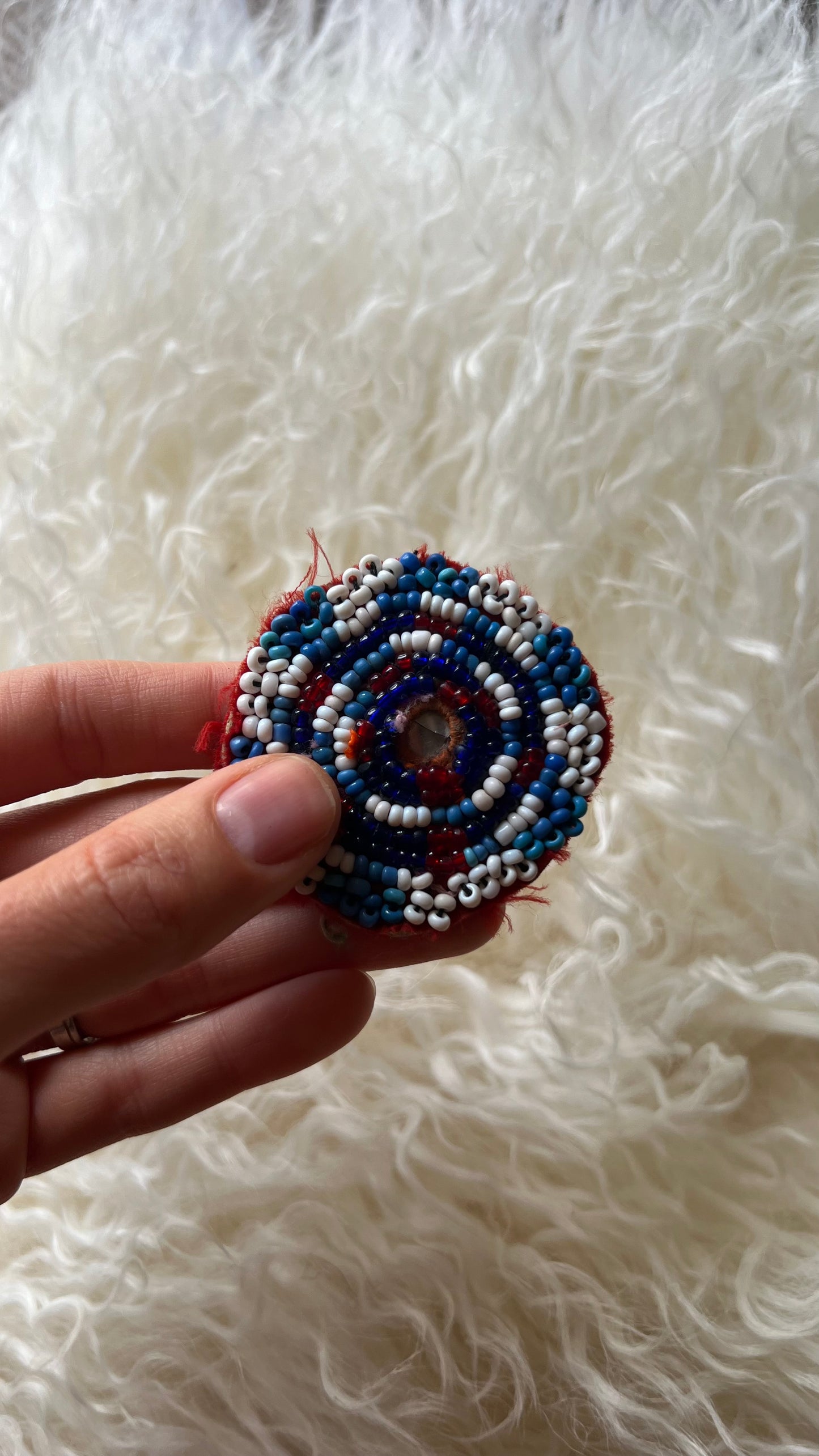 Vintage Beaded Afghani Brooch 028