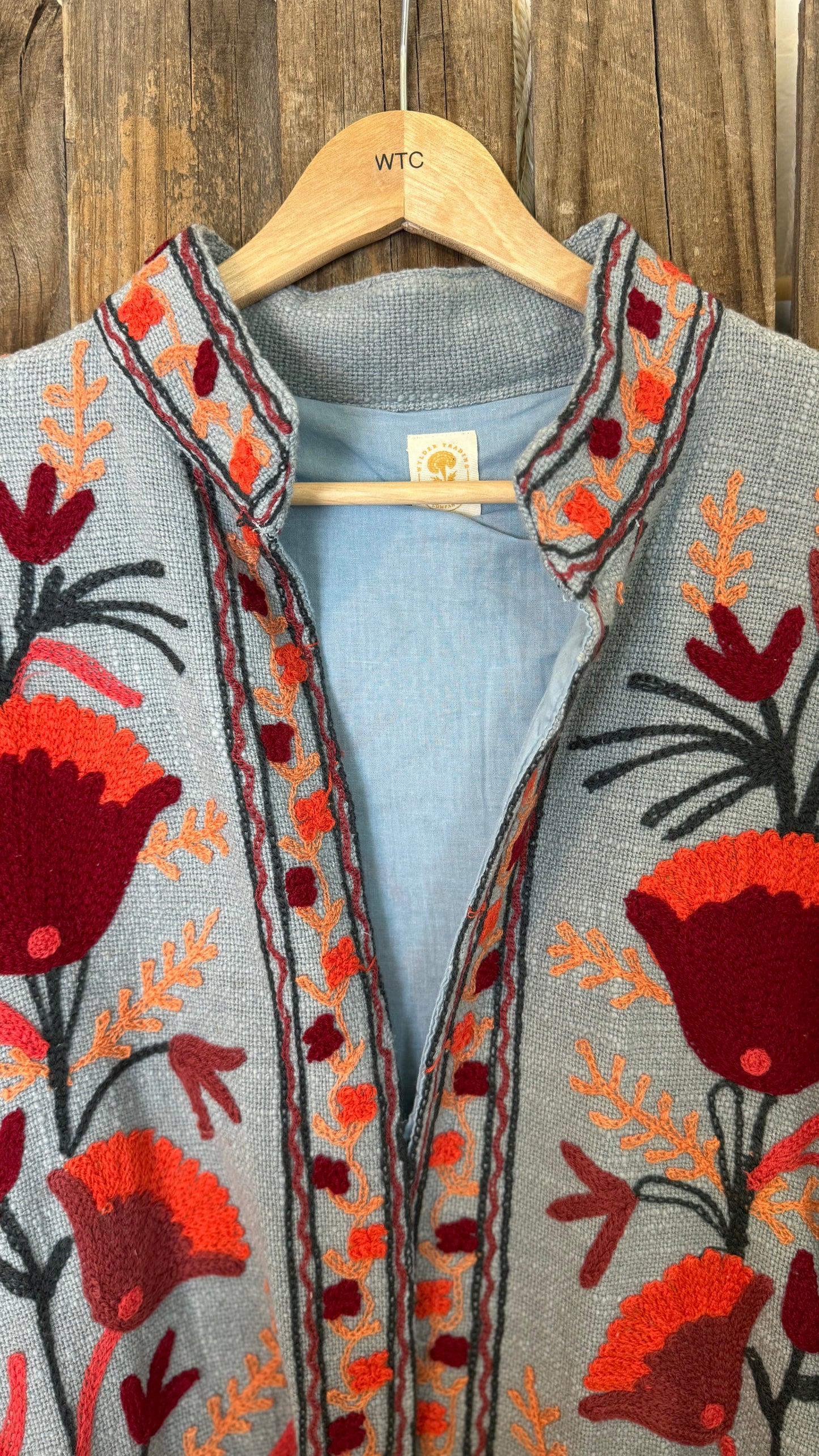 Embroidered Artisan Coat 010 (Light Blue)