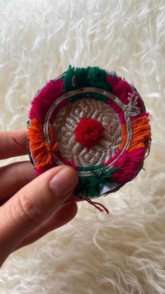 Vintage Beaded Afghani Brooch 045