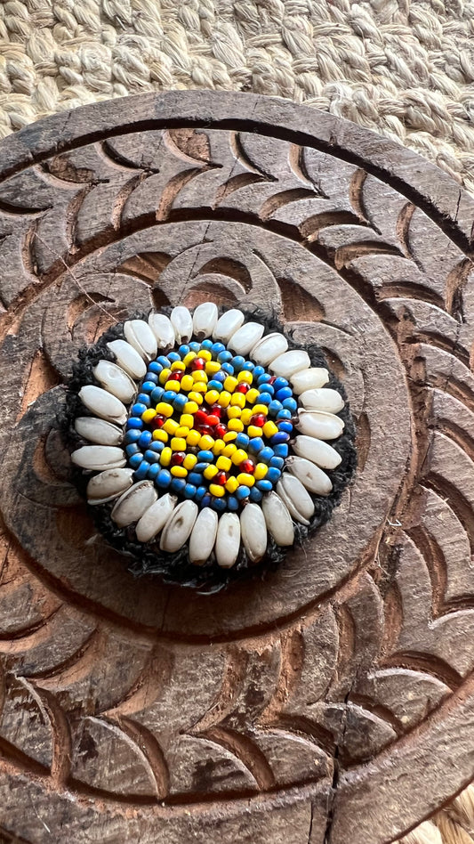 Vintage Beaded Afghani Brooch 030