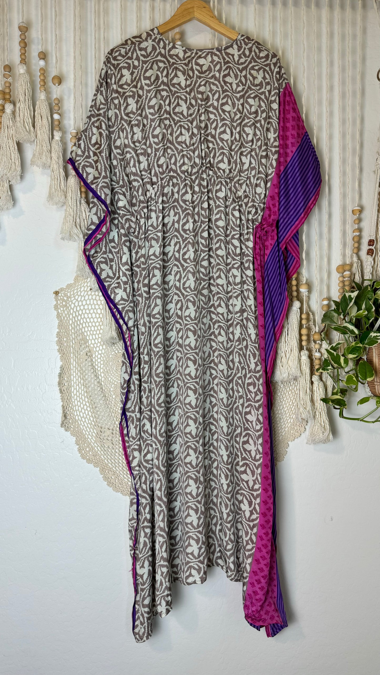 Sari Silk Kaftan Dress 043