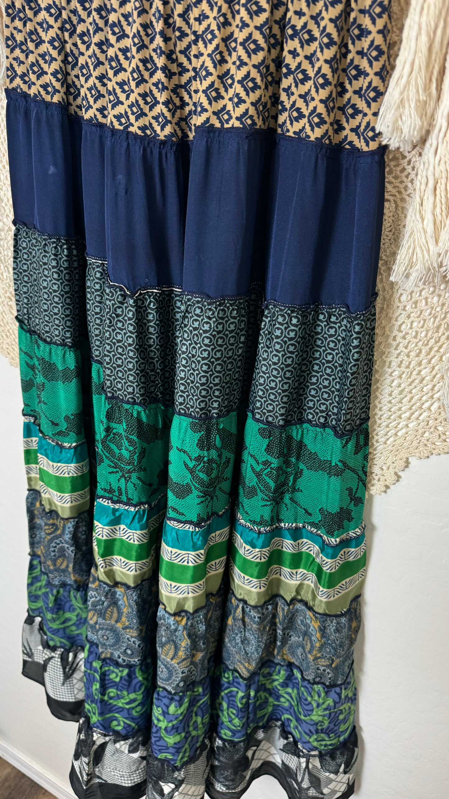 Monsoon Silk Tiered Palazzo Pants 037