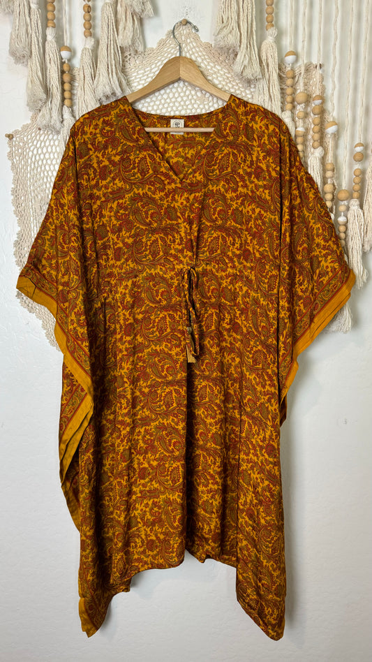 Midi Silk Kaftan Dress 004