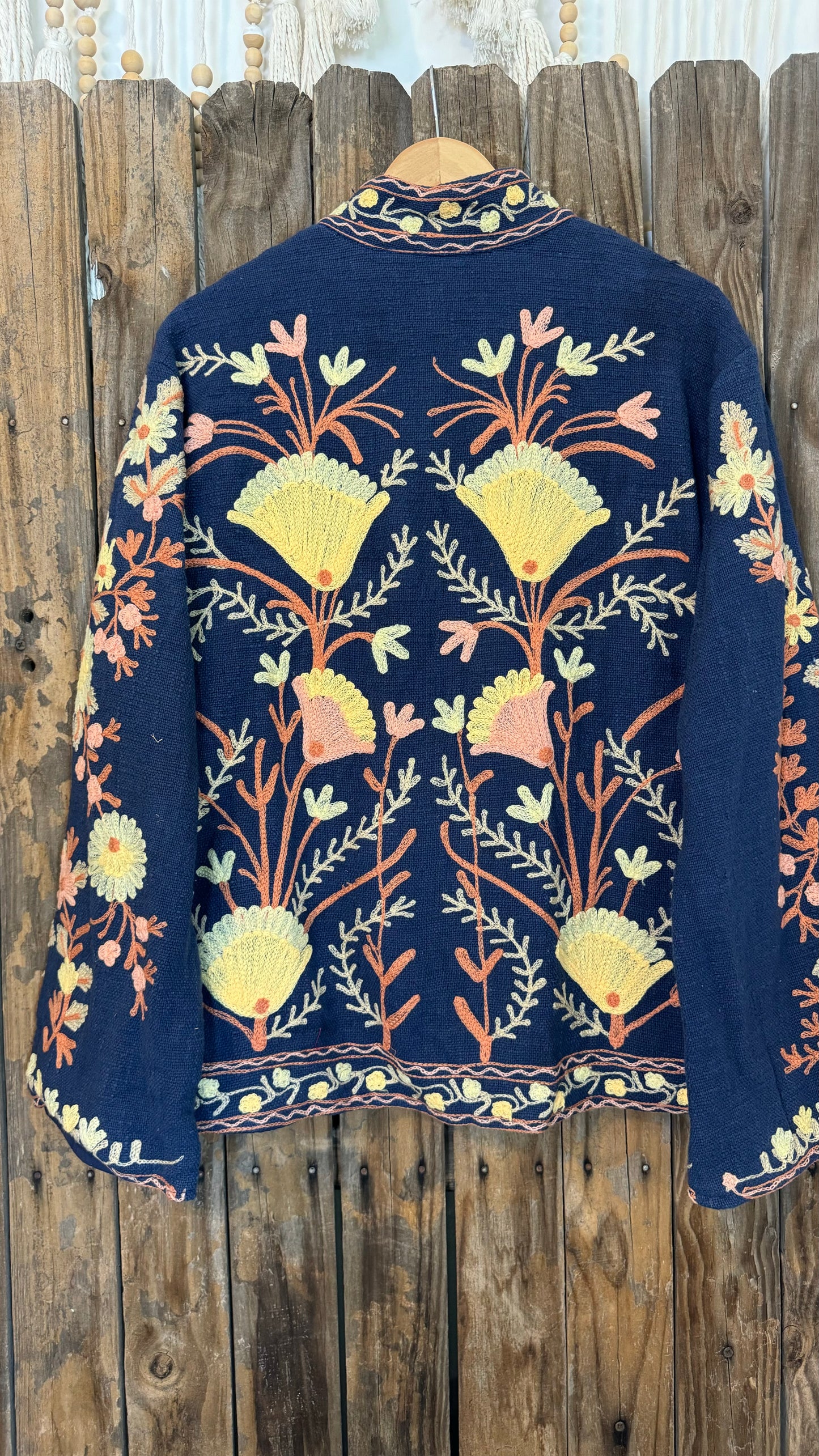 Embroidered Artisan Coat 006 (Navy)