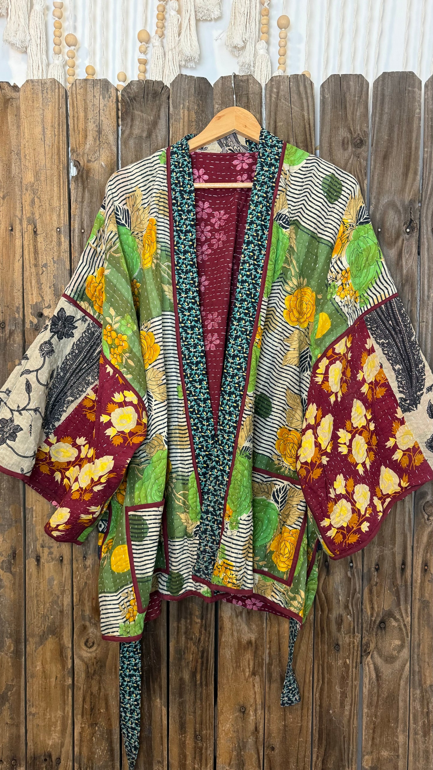 Kantha Reversible Kimono Coat - 012