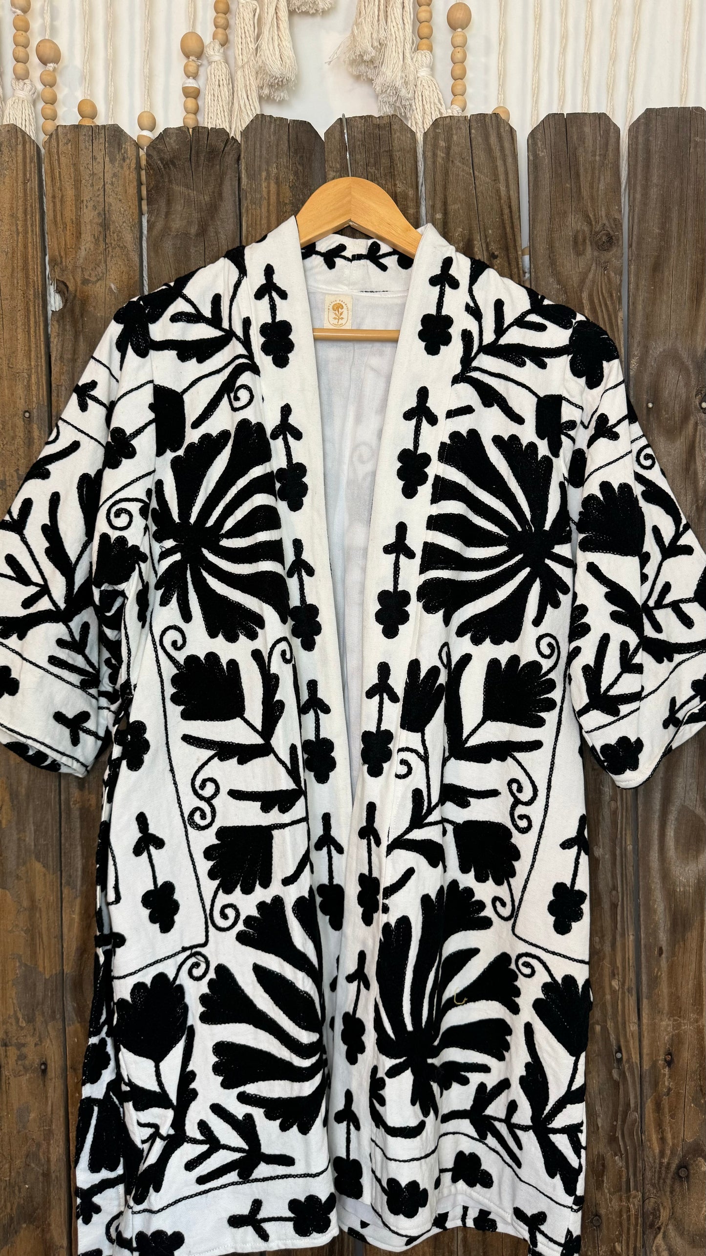 Suzani Artisan Coat 001 (Black and White)