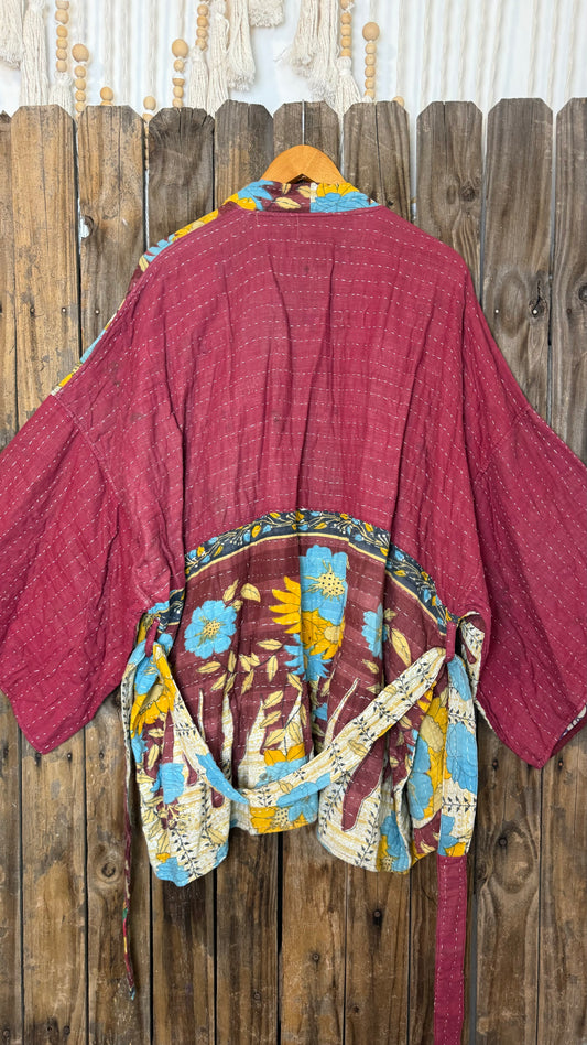 Kantha Reversible Kimono Coat - 038